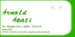 arnold apati business card