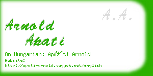 arnold apati business card